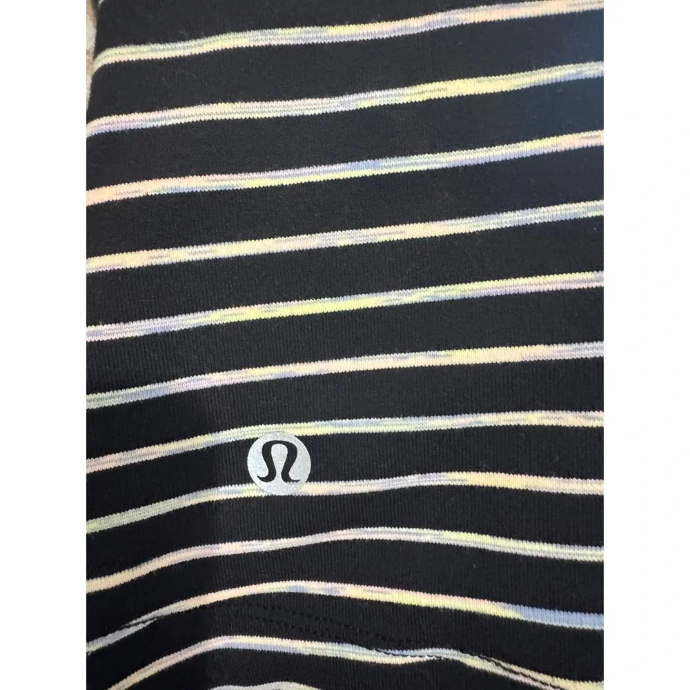 Lululemon Striped High-Neck Halter Racerback Tank Top Black Multi